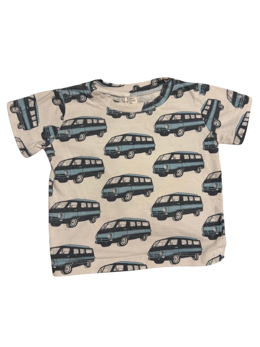kate quinn ss essential boxy tee | blue beach van | organic cotton 18-24M
